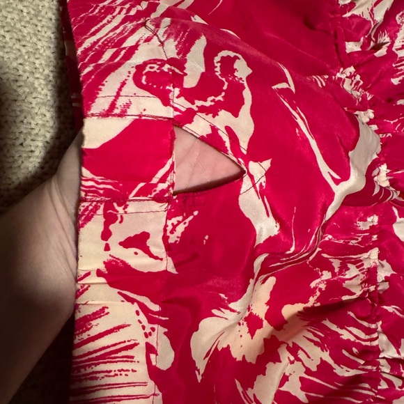 Angie Red and Cream Patterned Dress - Picture 6 of 8